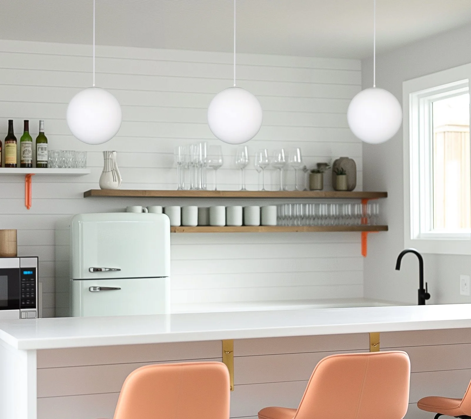 Ceres 8 Mid-Century Modern Hanging Orb Pendant Light