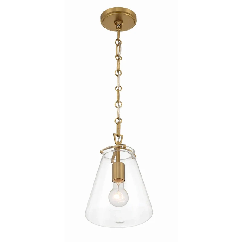 Voss 1 Light Luxe Gold Mini Pendant - 8.25 W x 11.5 H x 8.25 D