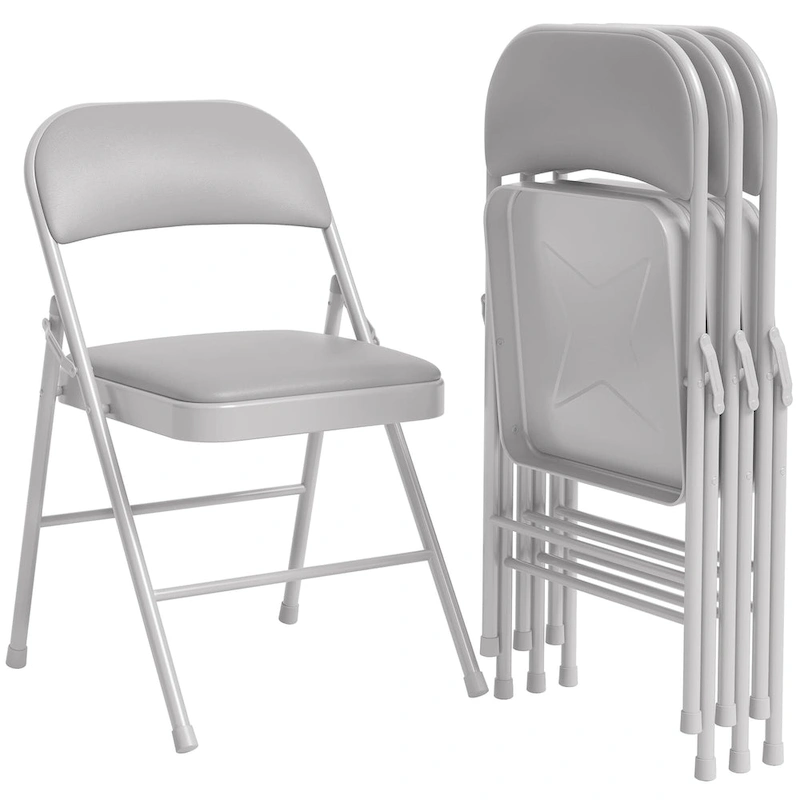 Folding Chairs 2/4 Pack With Padded Cushion and Back