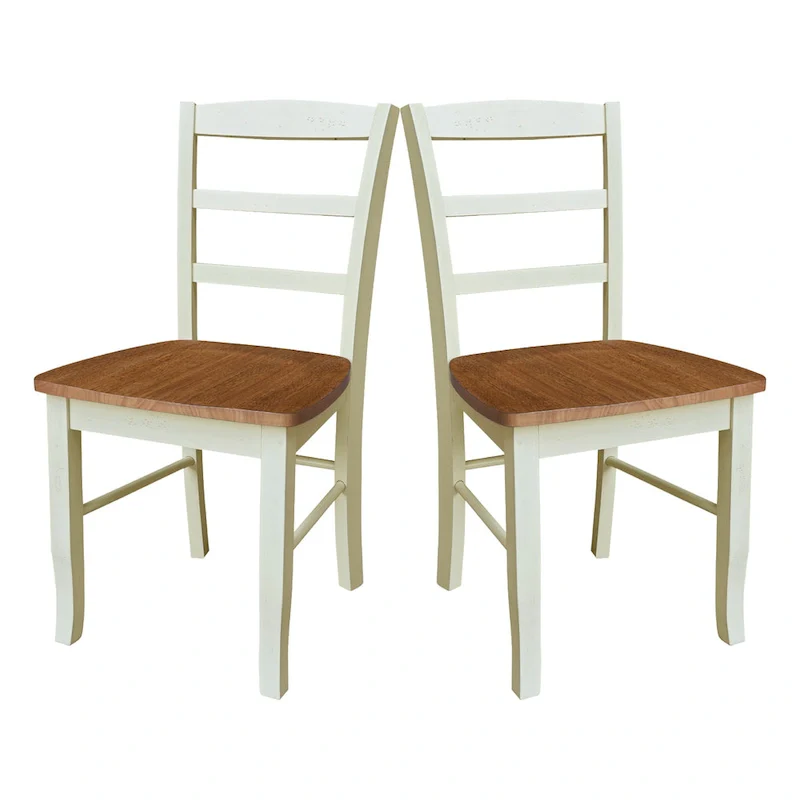 International Concepts Solid Wood Madrid Ladderback Chairs, Set of 2 - N/A