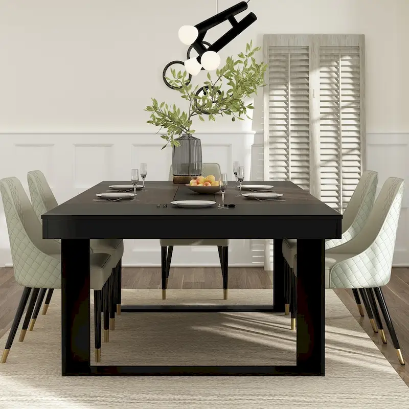 Business Furniture 86.6W x 47.2D Conference Table with Wood Base Desk