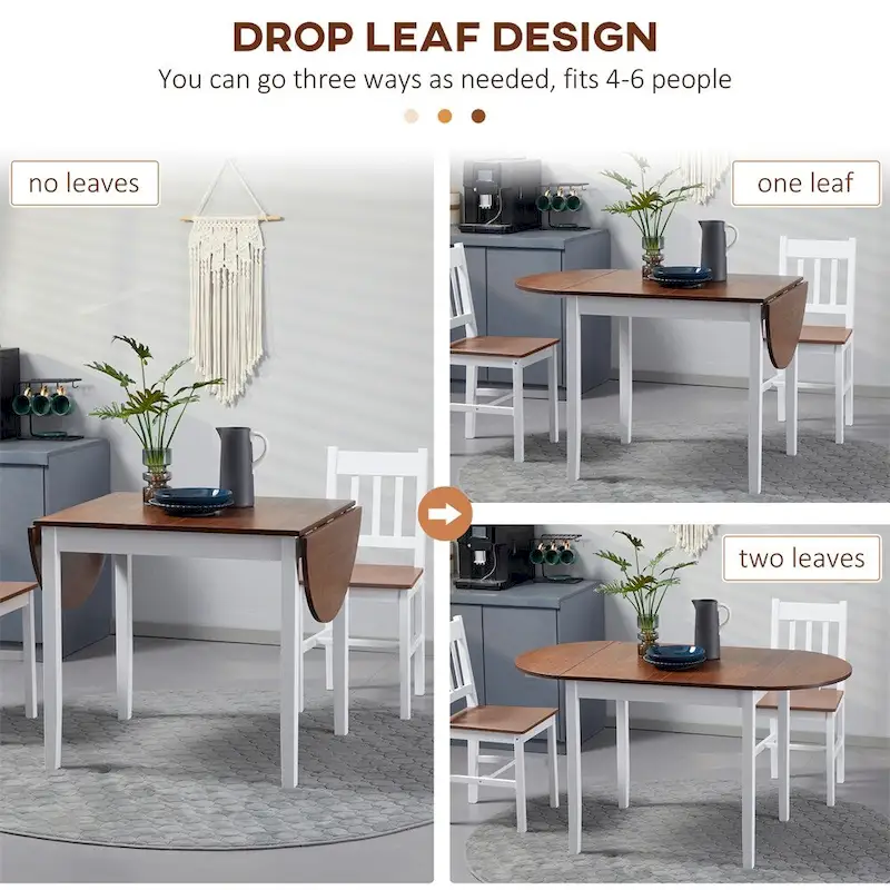 Solid Wood Kitchen Table,Drop Leaf Tables,Folding Dining Table