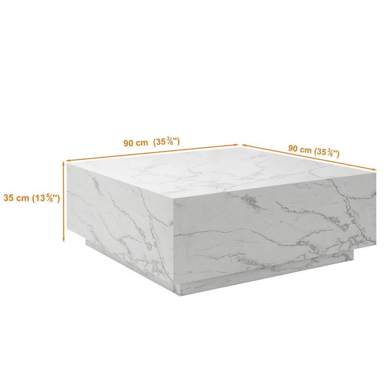 Faux Marble Square Coffee Table
