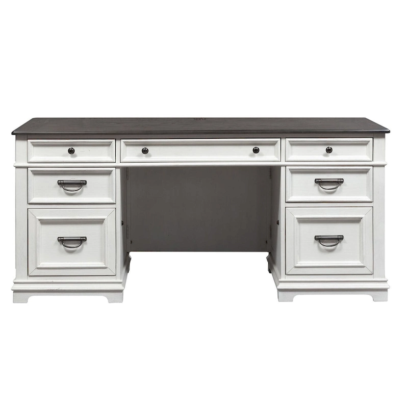 Allyson Park Wirebrushed White Charcoal Desk