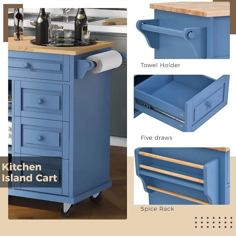 53 Rolling Mobile Island Kitchen Island Cart