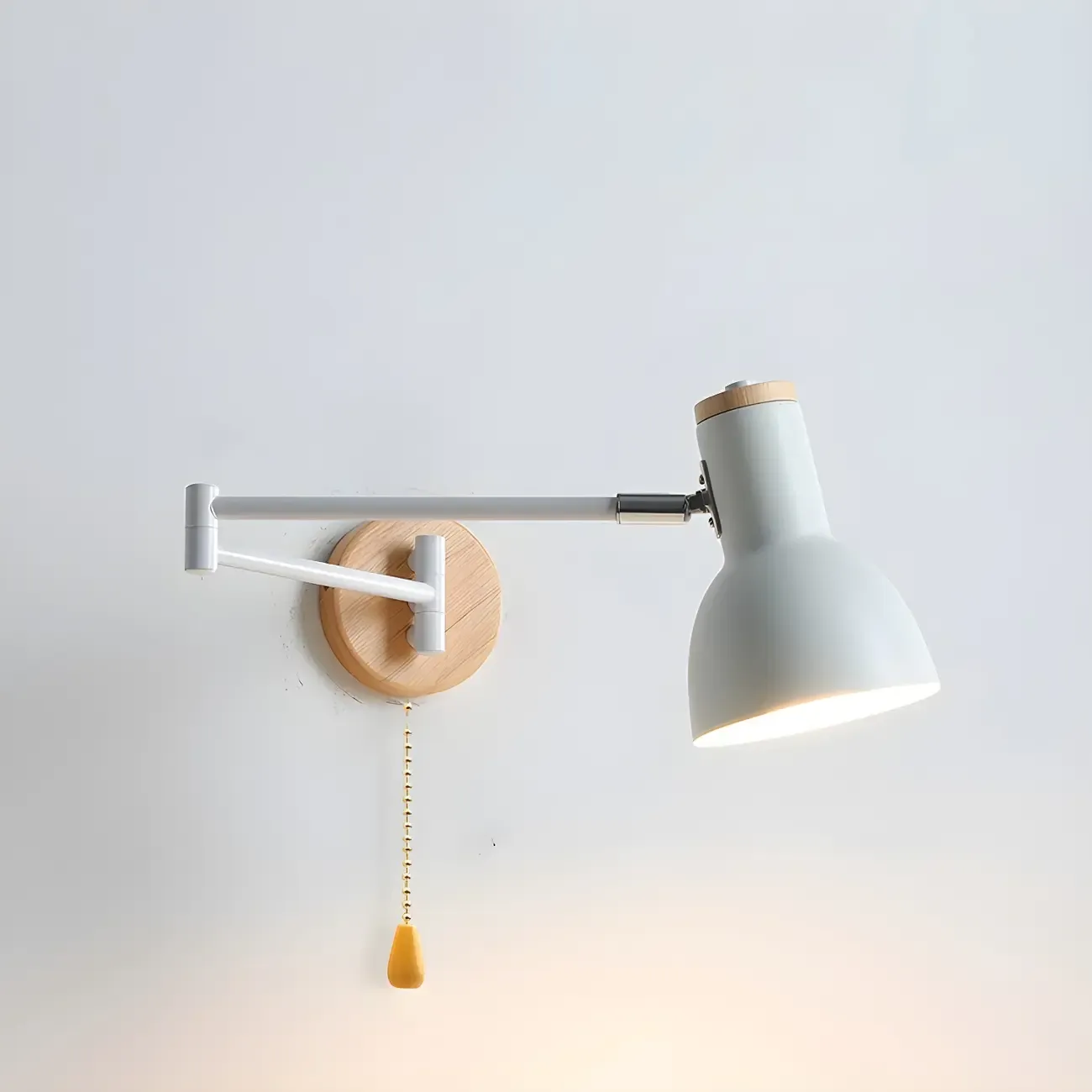 Modern White Adjustable Swing Arm Wall Light