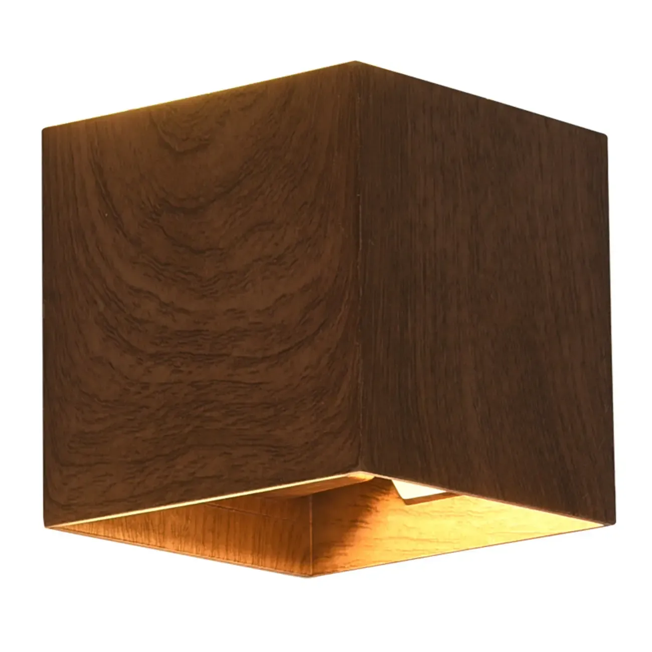 Walnut Geometric 2-Light LED Wall Sconce with Up & Down