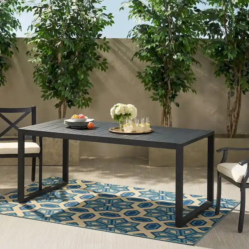 Navan Modern Aluminum Outdoor Dining Table by Christopher Knight Home - 70.00 L x 35.00 W x 30.00 H