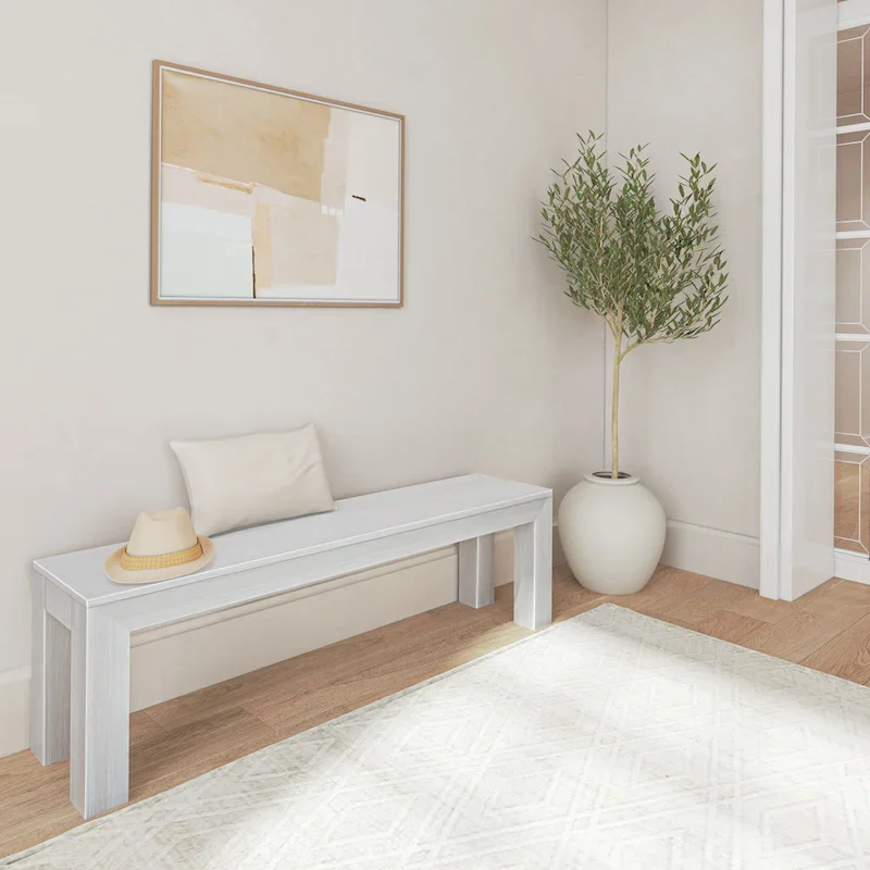 Plank and Beam Solid Wood Modern Dining Bench - 61