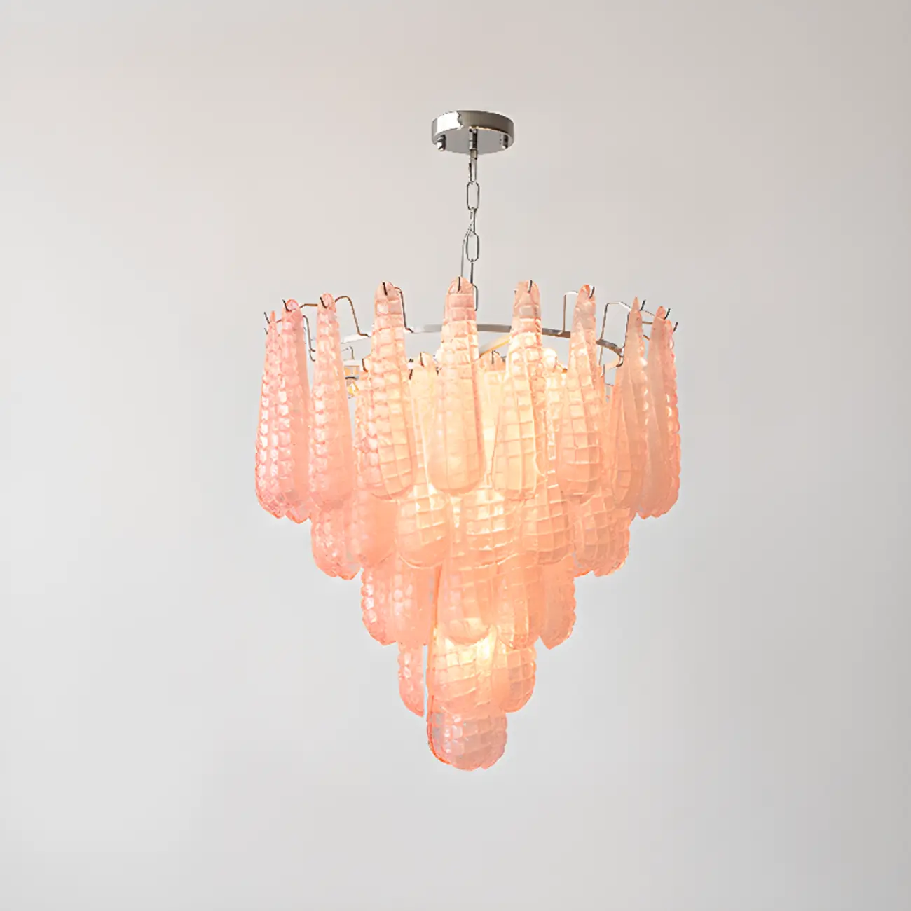 White Crystal Teardrop Glass Modern Chandelier