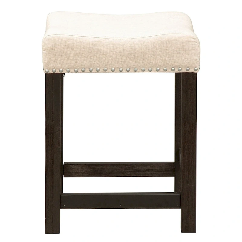 Heatherbrook Charcoal and Ash Upholstered Console Stool