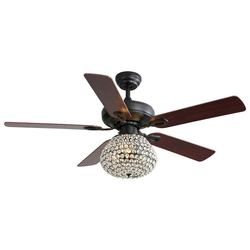 Crystal Ceiling Fan With 3 Speed Wind 5 Plywood Blades