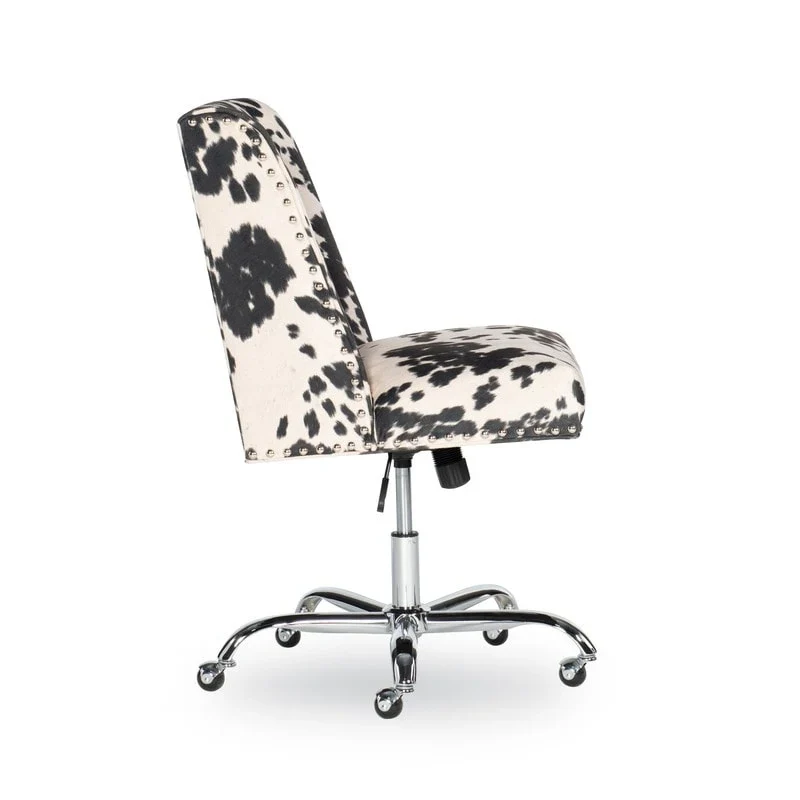 Violet Cow Print Office Chair