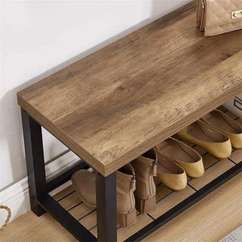Industrial Entryway Bench - 14D x 43.3W x 18H
