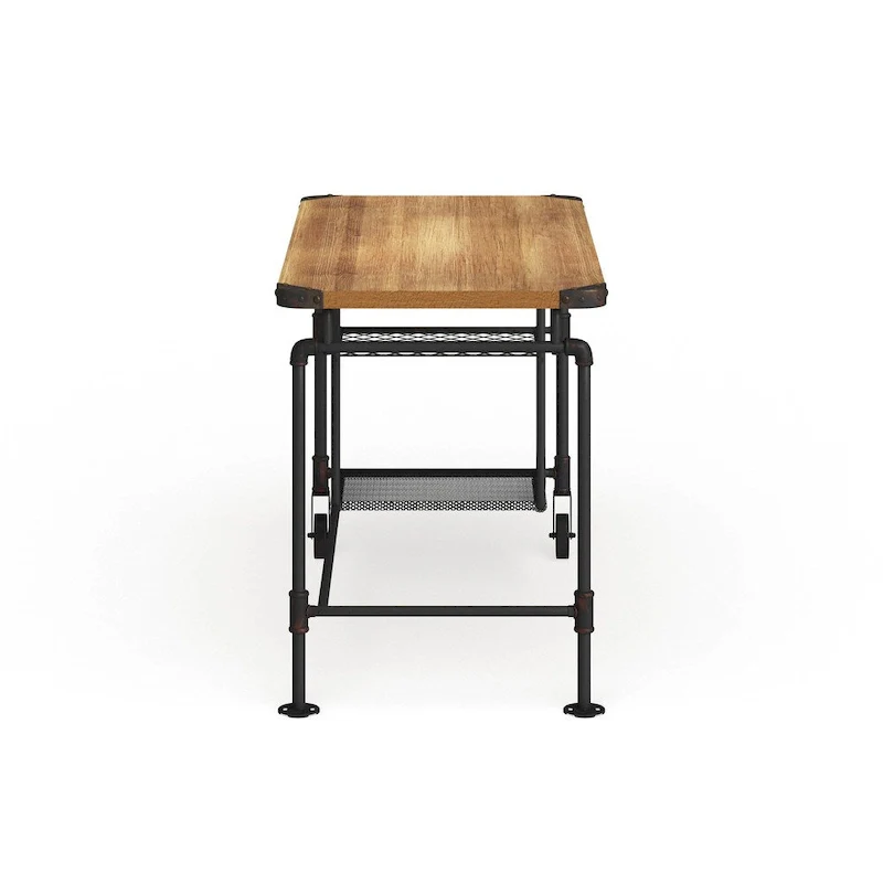 Industrial Black 47-inch Metal Computer Desk