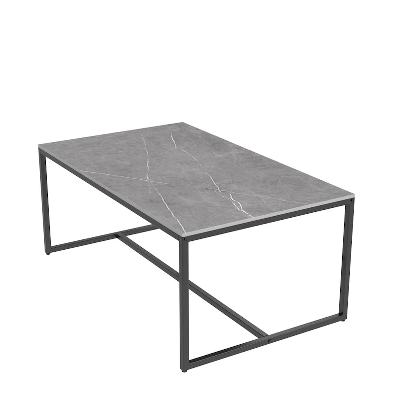 Frame Coffee Table Rectangular Cocktail Table Marble Metal Sofa Table