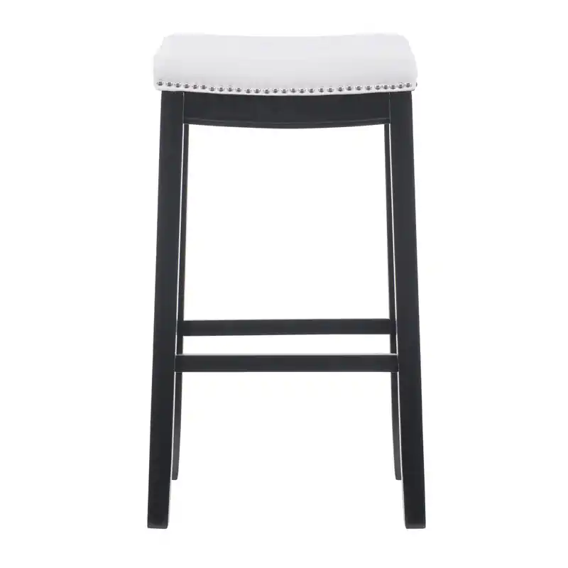 Claridge Faux Leather Backless Barstool - Black and White
