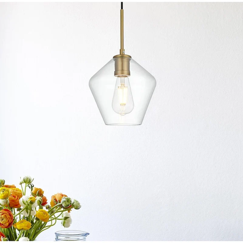 Elegant Lighting Gene Single Light 8  Wide Mini Pendant with Clear