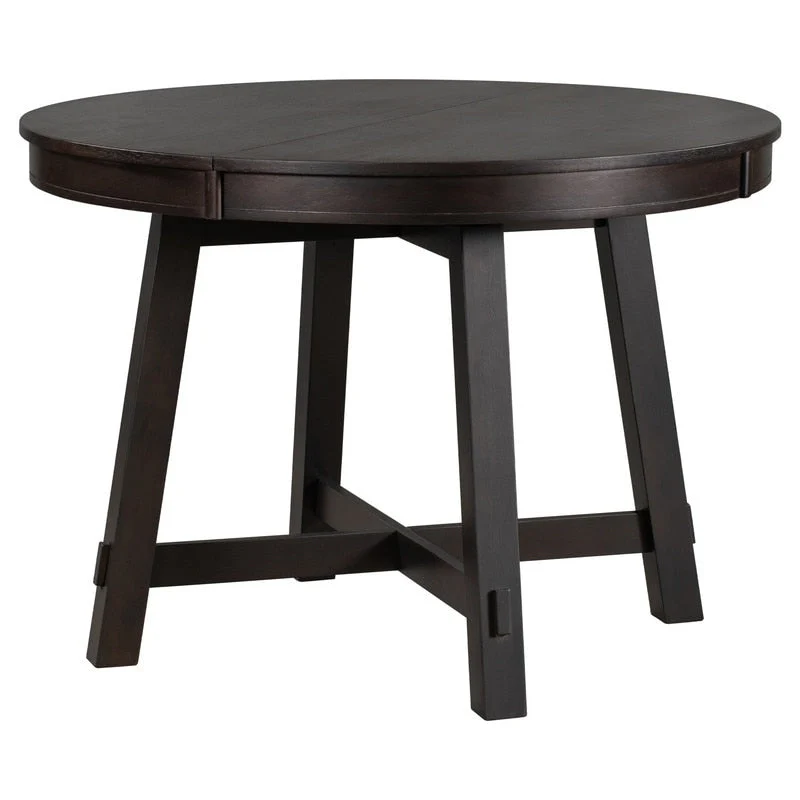 Farmhouse Round Extendable Dining Table with 16 Leaf Wood