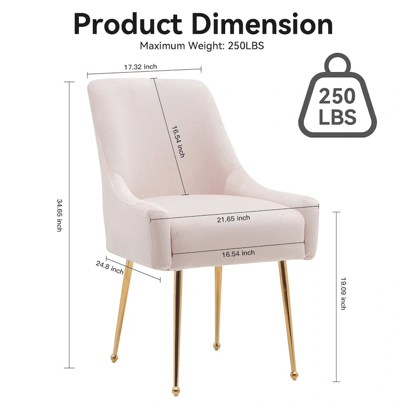 Tufted Velvet Upholstered Dining Chair Set of 2