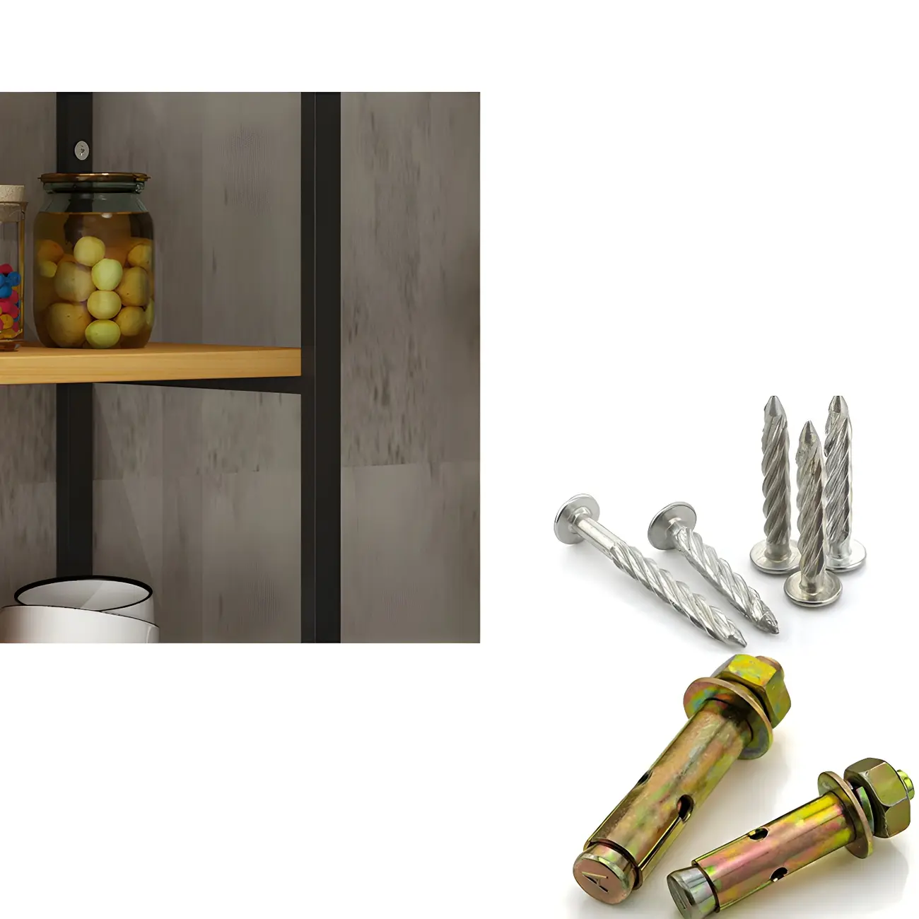 Industrial Wall-Mounted 3-Tier Wood Display Shelf