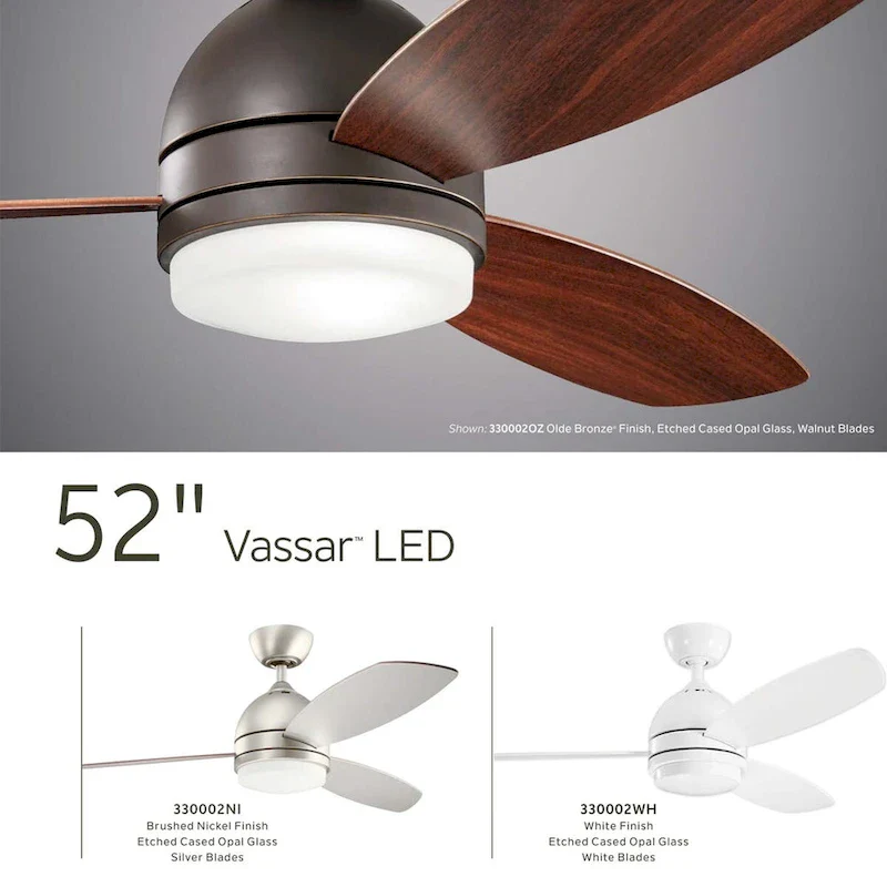 Kichler Vassar 52  3 Blade LED Ceiling Fan