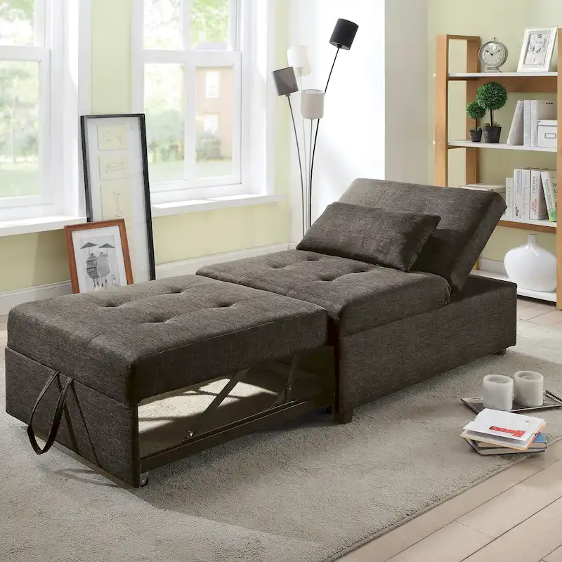 Modern Fabric Convertible Tufted Sofa Chair