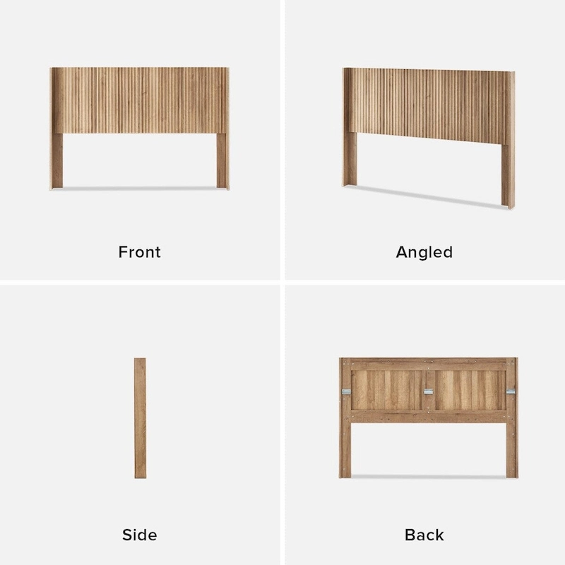 mopio Brooklyn Headboard, 62.4 Wide Headboard Only, Wood Headboard, Modern Farmhouse, Boho, Wall Mount, Fluted Panel