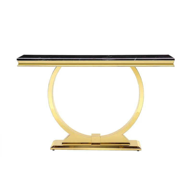 Modern Console Tables With Metal U Base and Gloss texture top