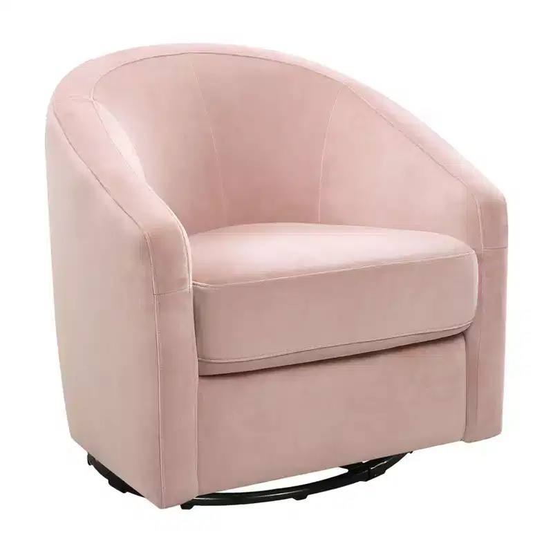 Swivel Glider Chair with 360° Rotation, Upholstered Seat, 30.5