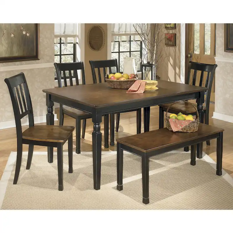 Signature Design by Ashley Owingsville Black/Brown 6-Piece Dining Package