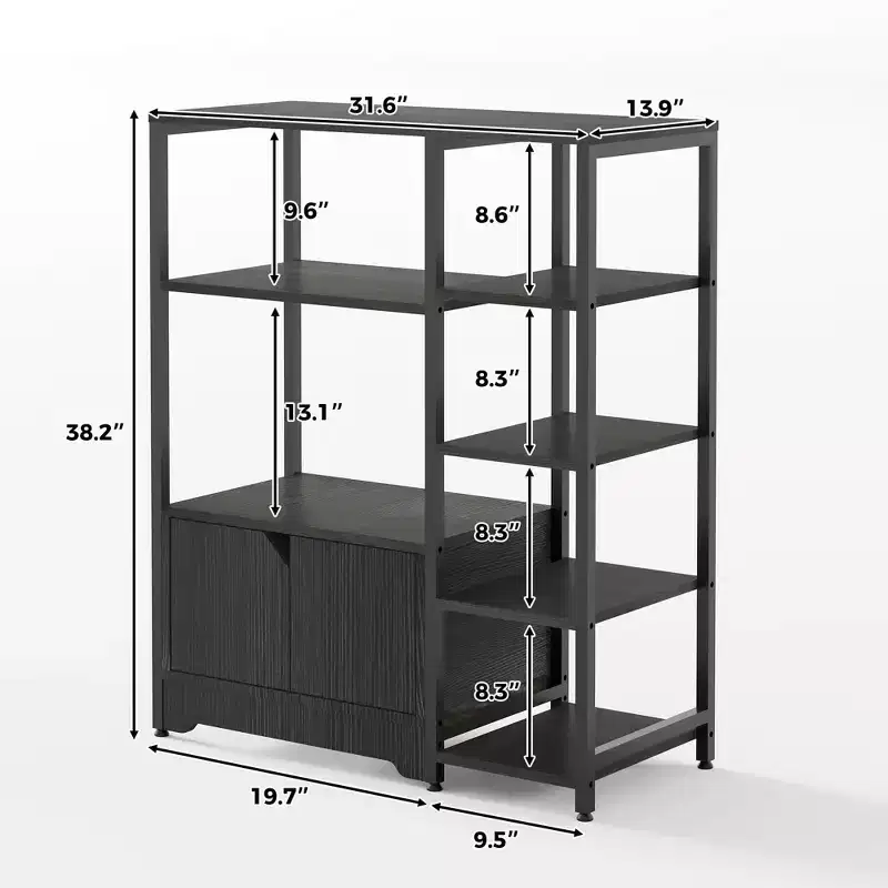 COZONY 32 Small Corner Coffee Bar Cabinet with Storage,Compact Buffet Sideboard, Farmhouse Bar Stand with Doors & Drawers