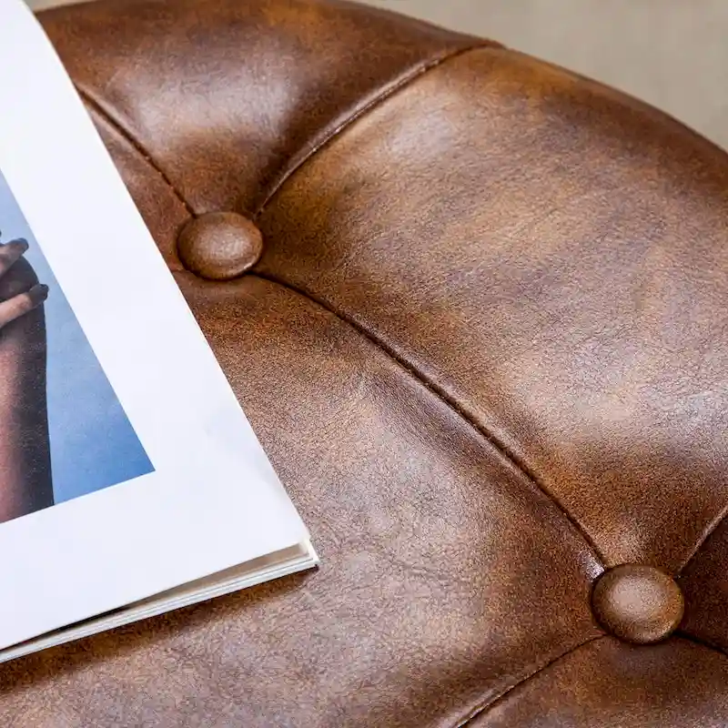 Adjustable Height Round Ottoman Swivel Vanity Stool