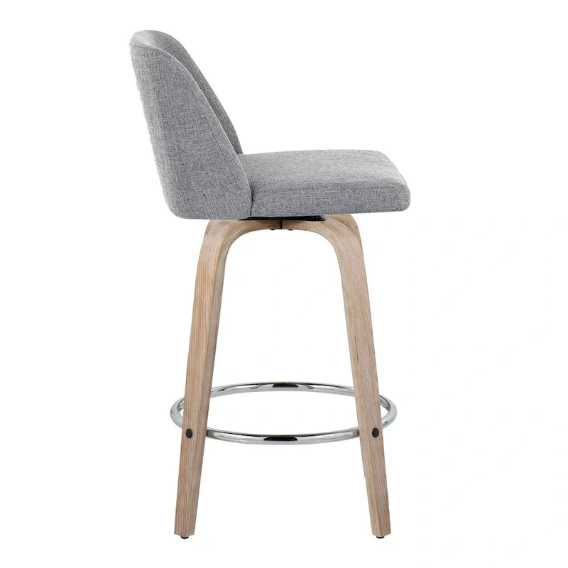 Carson Carrington Vallberga 26  Fixed-Height Counter Stool With Whitewashed Wood Base (Set of 2)