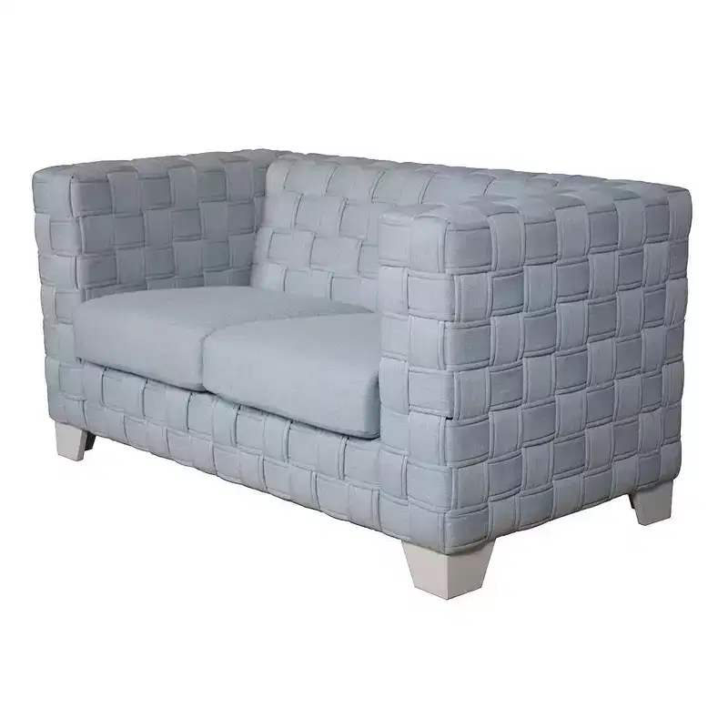 Acme Furniture 63" Saree Sofa Light Teal Chenille/White Finish
