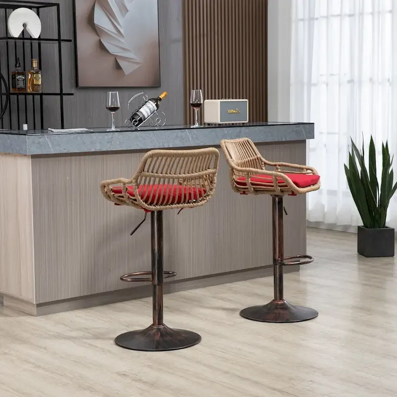 Swivel Bar Stools with Footrest Set of 2