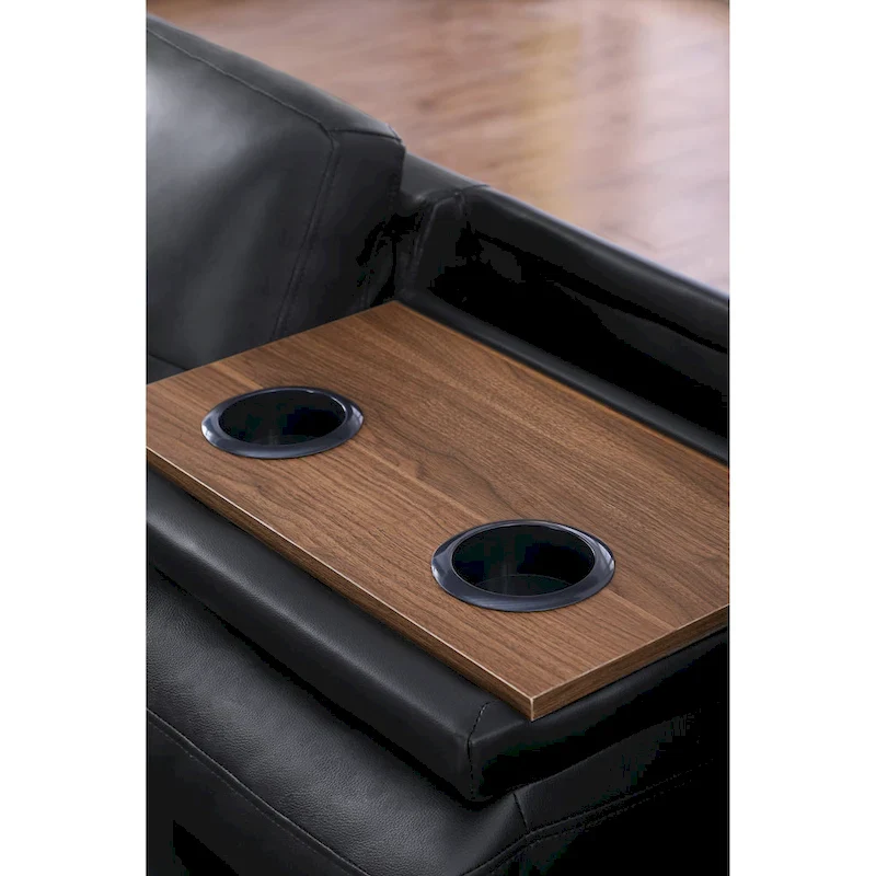 Faux Leather Sectional Sofa with Ottoman - 98 W x 71 D x 33 H