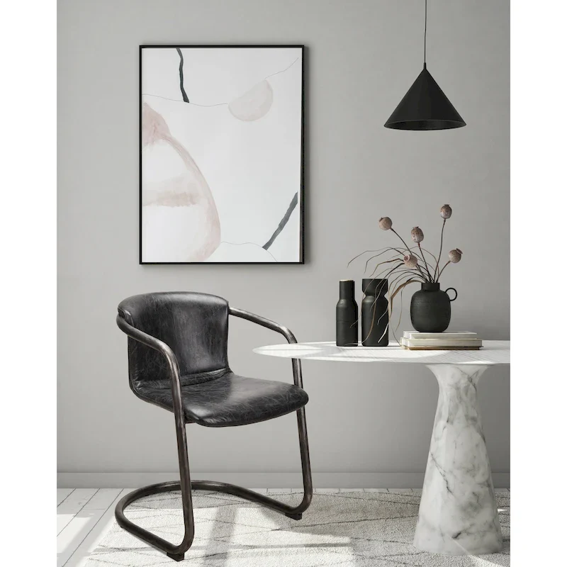 Macari Frita Modern Leather Dining Chairs, Set of 2