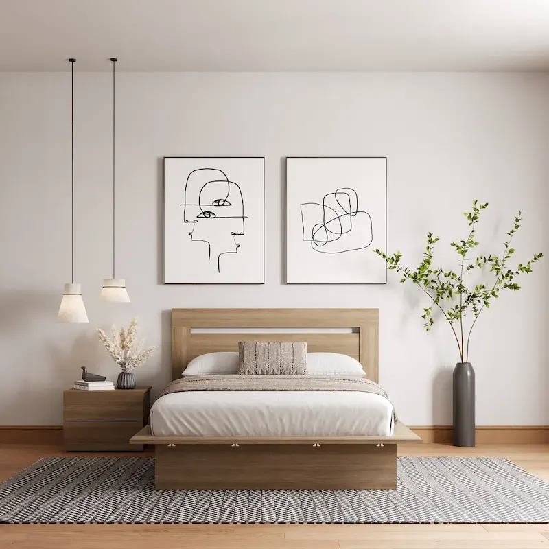 Malibu 3-Piece Bedroom Set with Bed, Headboard, and Nightstand