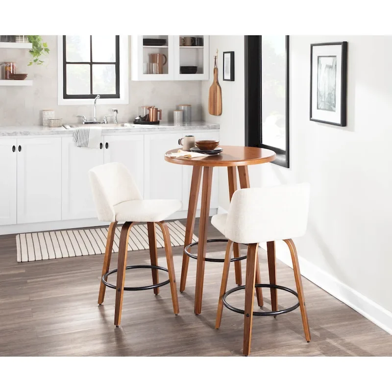 Vallberga 26 Counter Stool with Black Round Footrest (Set of 2)