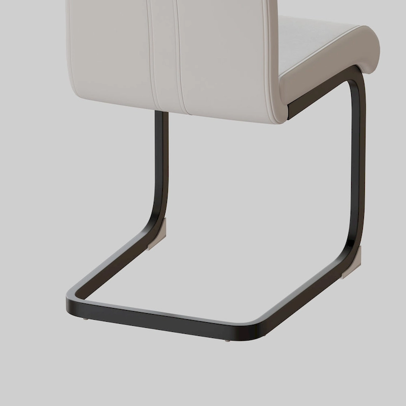 High Back Upholstered Side Chair with C-shaped Tube