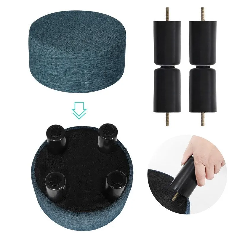 Round Fabric Ottoman Footrest