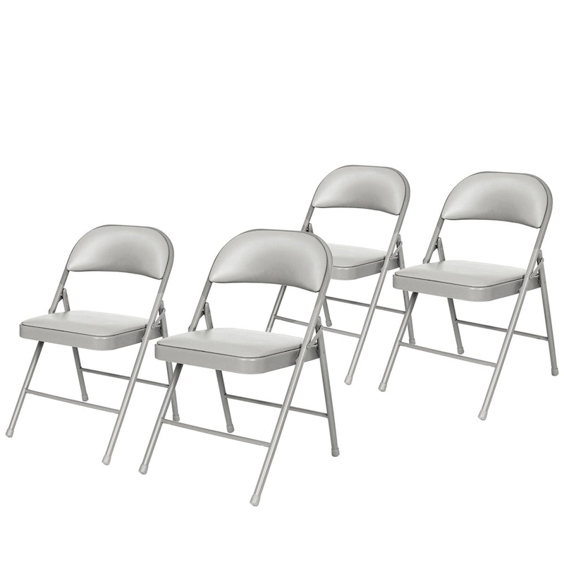 Bernadine Basics Collection Vinyl Folding Chair, Pack of 4