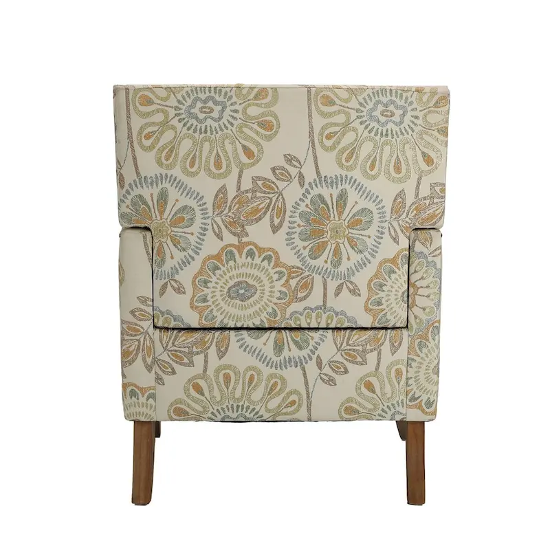 Fabric Upholstered Accent Chairs with Wood Legs