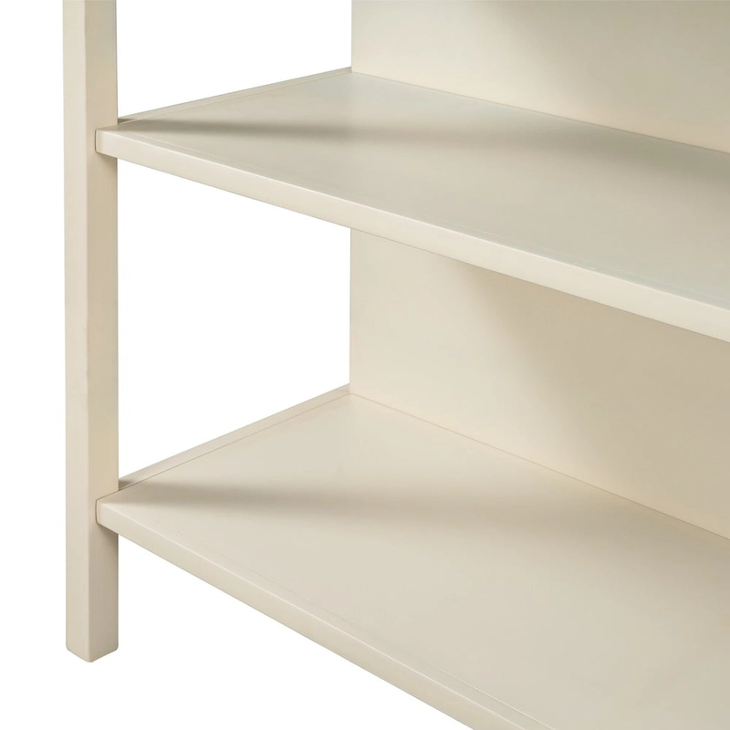 Solid Wood Rustic 45 in Kitchen Island with Butcher Block Top, 2 Shelves, Walnut and Cream White