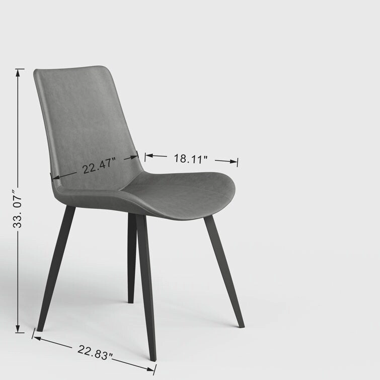 Stateside Suede Leather Covered Dining Chair (Set of 2) - N/A