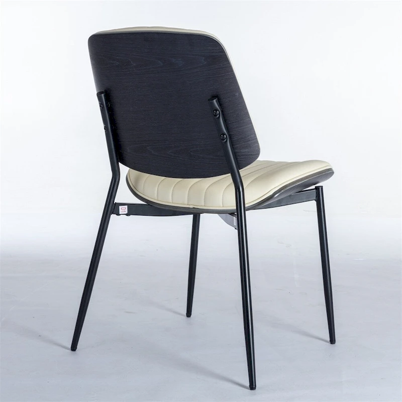 Dining Chairs Set of 2,Mid Century Modern Retro Faux Leather Chair