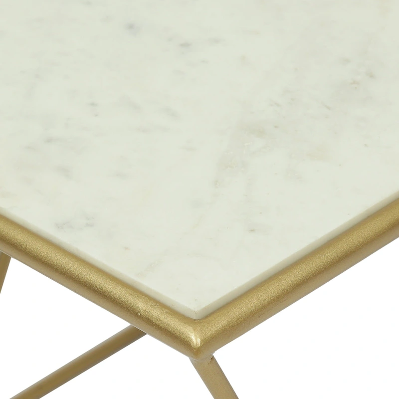 Sardis Modern Glam Handcrafted Marble Top Coffee Table by Christopher Knight Home - 37.00 L x 19.00 W x 18.00 H