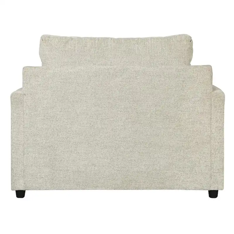 Fabric Upholstered Chair and a Half with T Cushioned Seat, Light Gray