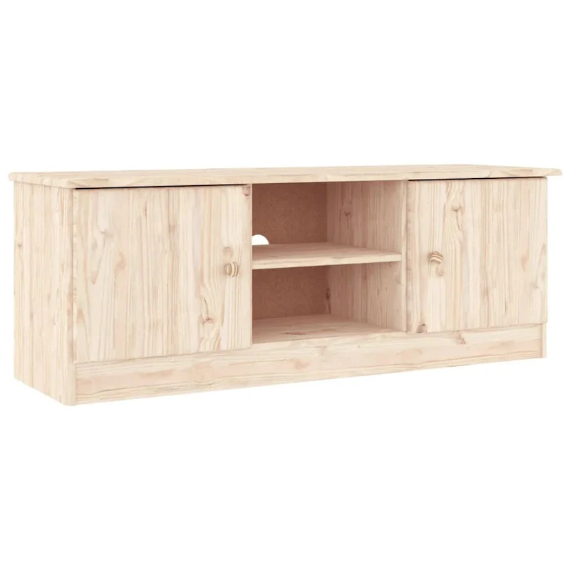 vidaXL TV Stand ALTA 44.1 x13.8 x16.1  Solid Wood Pine - 44.1  x 13.8  x 16.1